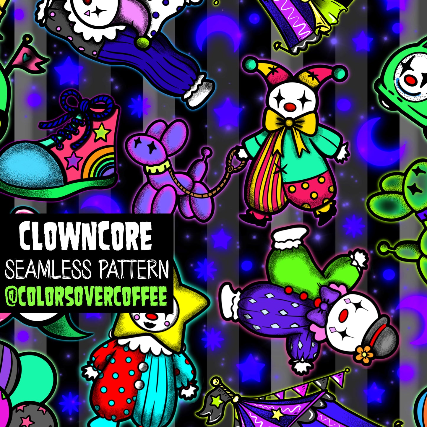 ClownCore Seamless Digital Pattern