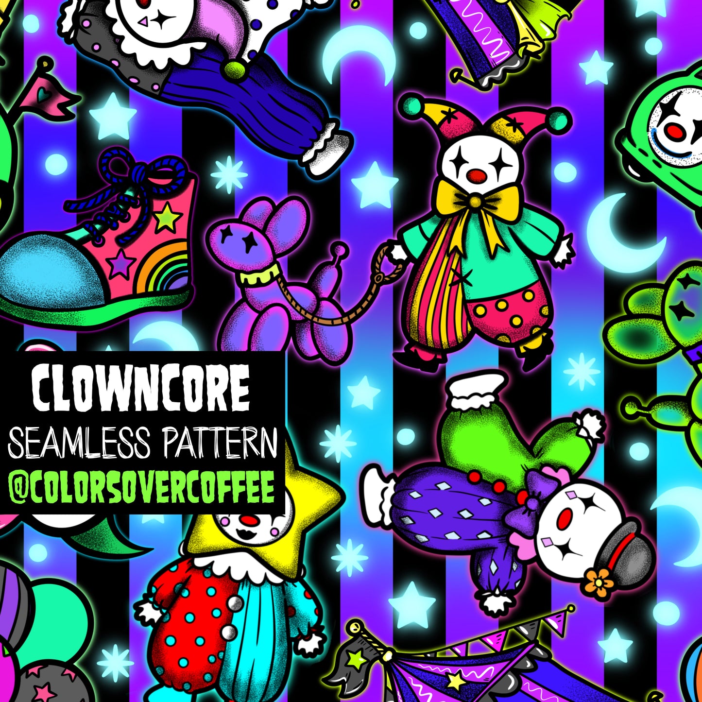 ClownCore Seamless Digital Pattern