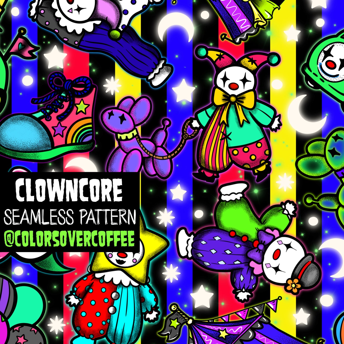 ClownCore Seamless Digital Pattern