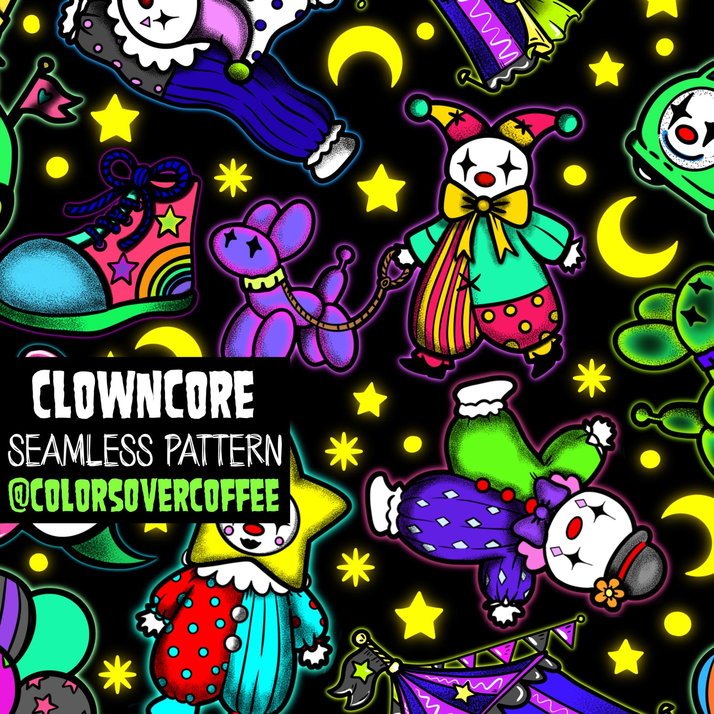 ClownCore Seamless Digital Pattern